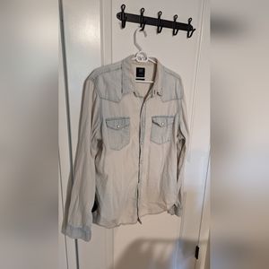 Men's GAP Western Shirt in Light Denim Wash - L